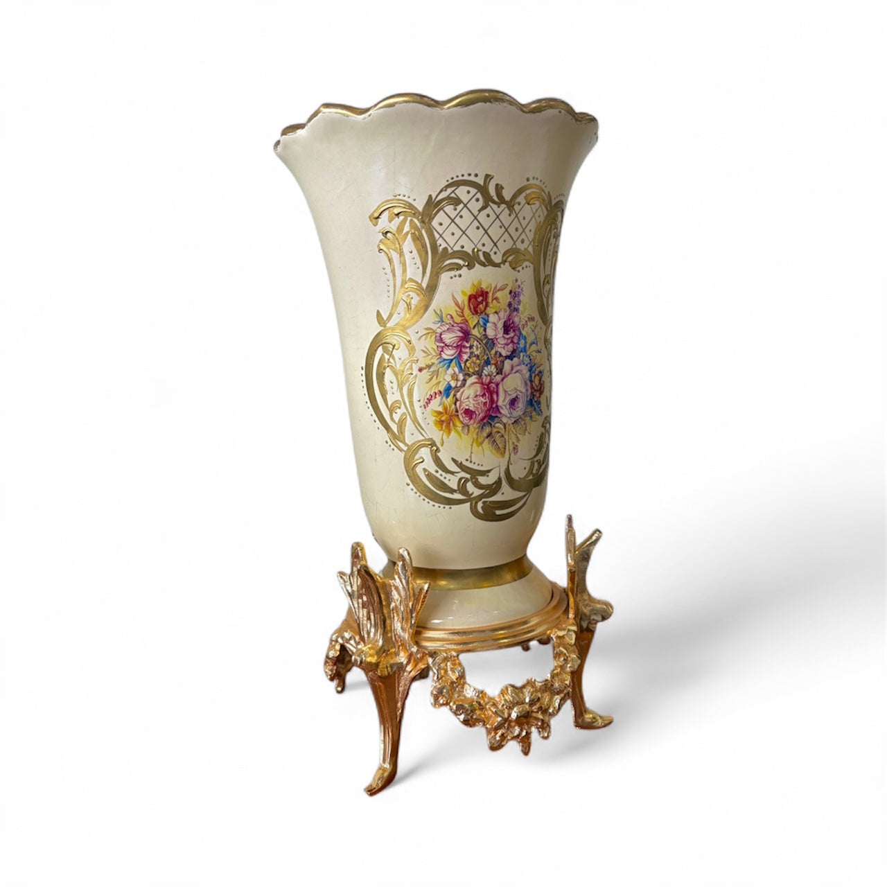 Gold-Plated Malik Emerald Vase: The Royal Green Urn