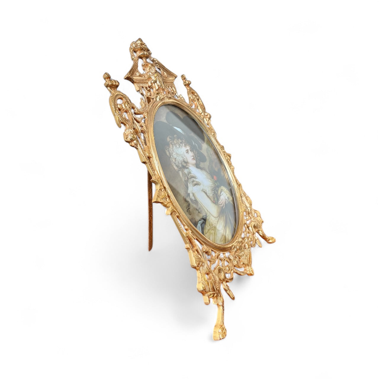 Gold-Plated Rococo Oval Frame: The Gilded Court Portrait