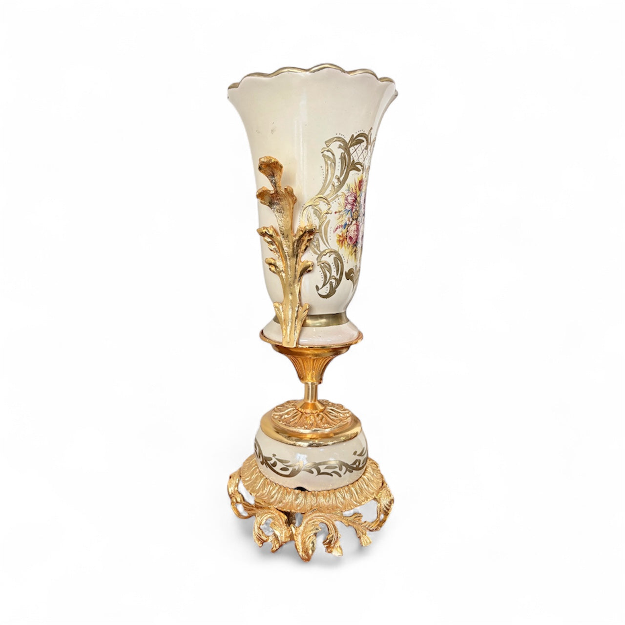 Gold-Plated Malik Emerald Vase: The Royal Green Regency