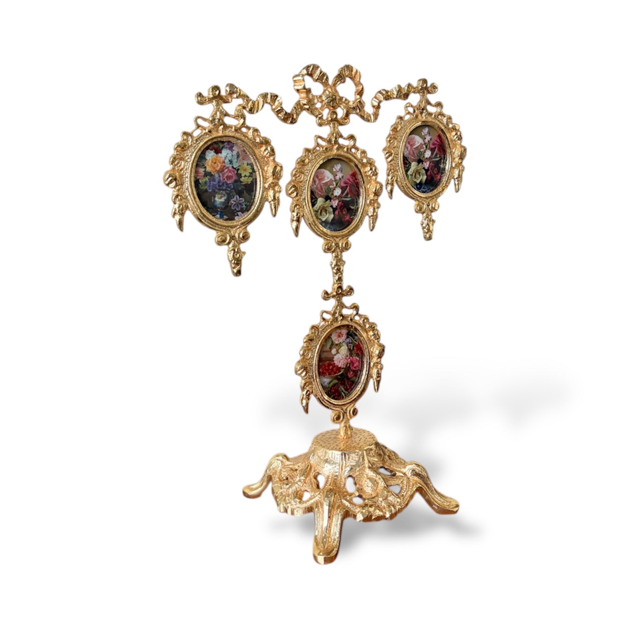 Gold-Plated Family Portrait Frame: The Gilded Ribbon Keepsake