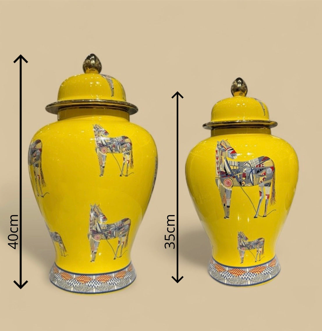 Saffron Steed Art Vases - Set of two