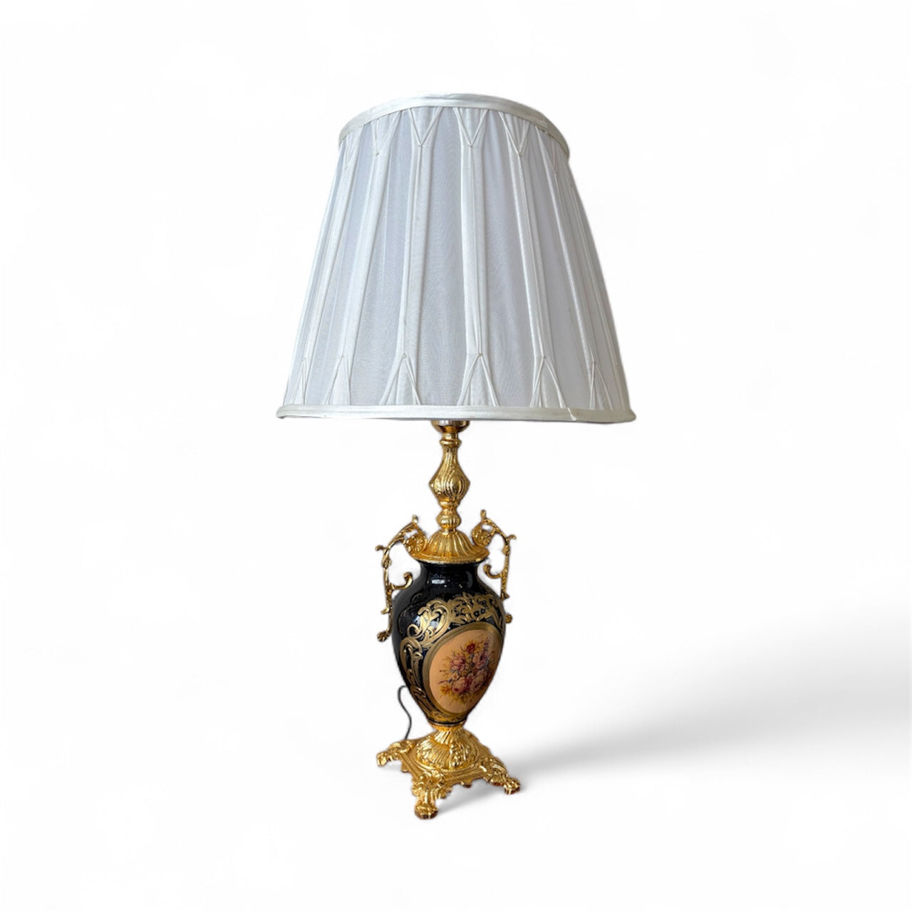 Gold-Plated Obsidian Regal Lamp: The Black & Gold Luminarie
