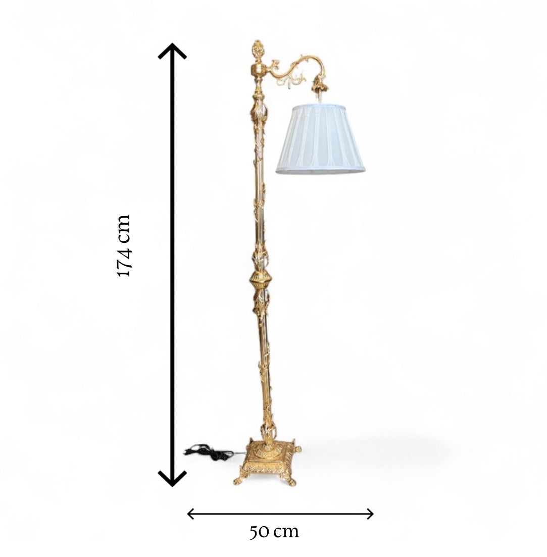Gold-Plated Palatial Floor Lamp: The Gilded Library Standard