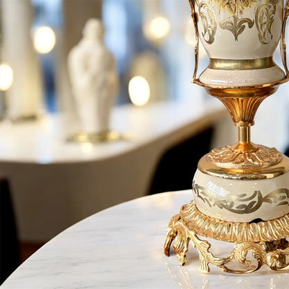 Gold-Plated Malik Emerald Vase: The Royal Green Regency