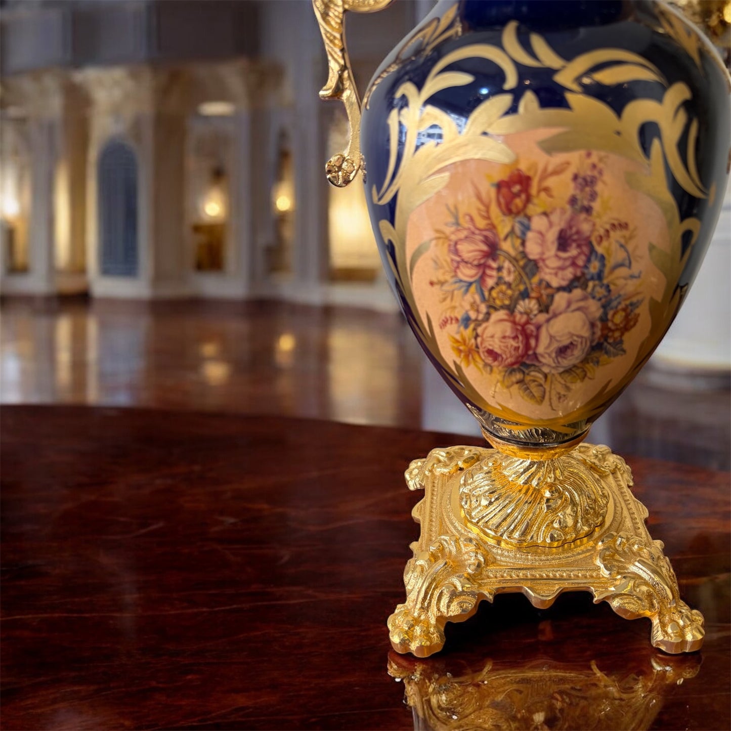 Gold-Plated Imperial Table Lamp: The Sapphire Landscape