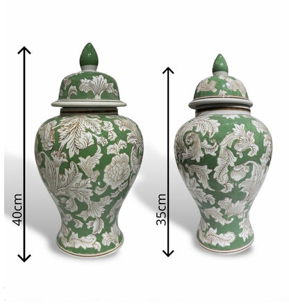 Emerald Bloom Majestic Vases – Set of Two