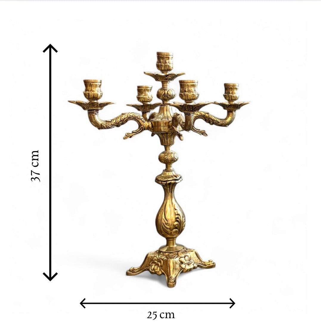 The Gilded Antique Desk Garniture: Clock and Candelabra Set