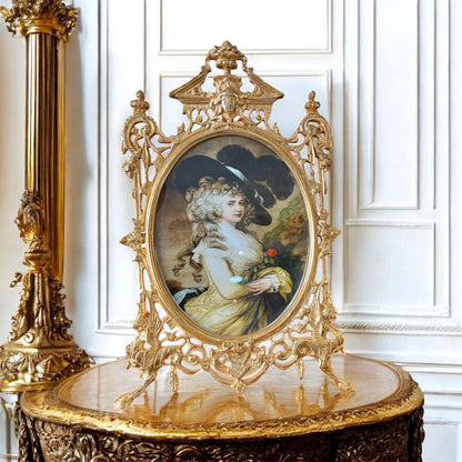 Gold-Plated Rococo Oval Frame: The Gilded Court Portrait