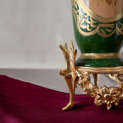 Gold-Plated Regal Emerald Urn
