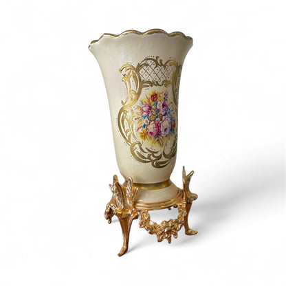Gold-Plated Malik Emerald Vase: The Royal Green Urn