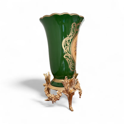 Gold-Plated Regal Emerald Urn