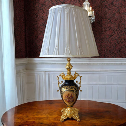 Gold-Plated Obsidian Regal Lamp: The Black & Gold Luminarie