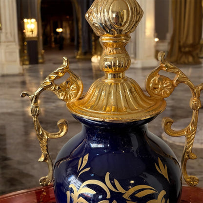 Gold-Plated Imperial Table Lamp: The Sapphire Landscape