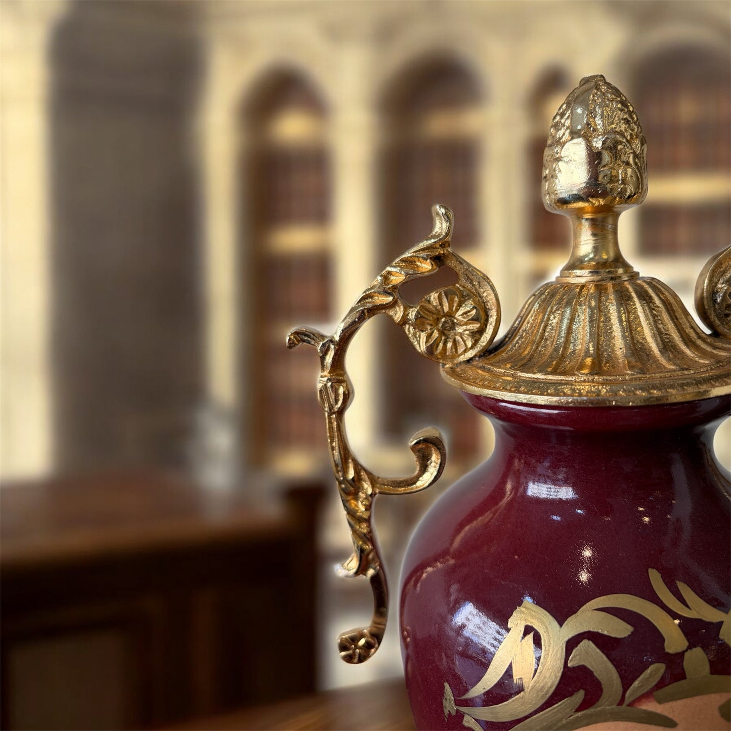 Gold-Plated Regal Bordeaux Urn, French Style