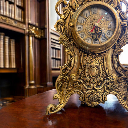 The Gilded Antique Desk Garniture: Clock and Candelabra Set