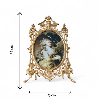 Gold-Plated Rococo Oval Frame: The Gilded Court Portrait