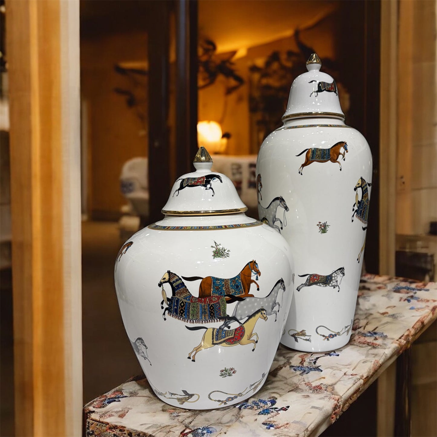 Regal Horseman Ginger Jars
