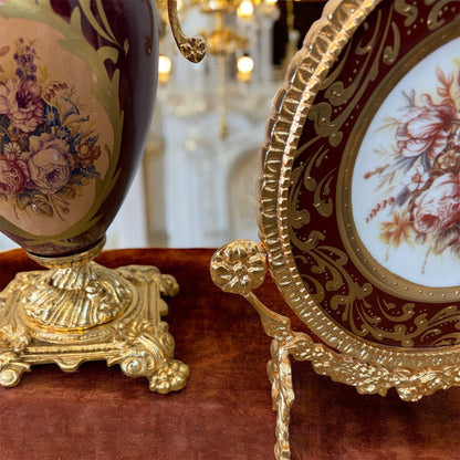 Gold-Plated Bordeaux Garniture Set: The Crimson Collection