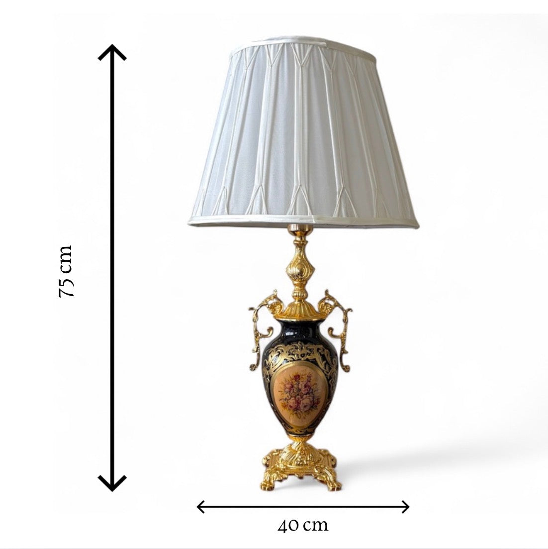 Gold-Plated Obsidian Regal Lamp: The Black & Gold Luminarie