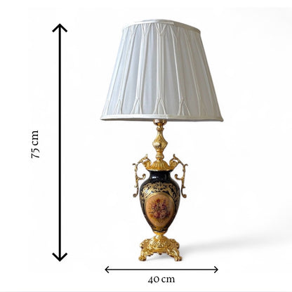 Gold-Plated Obsidian Regal Lamp: The Black & Gold Luminarie