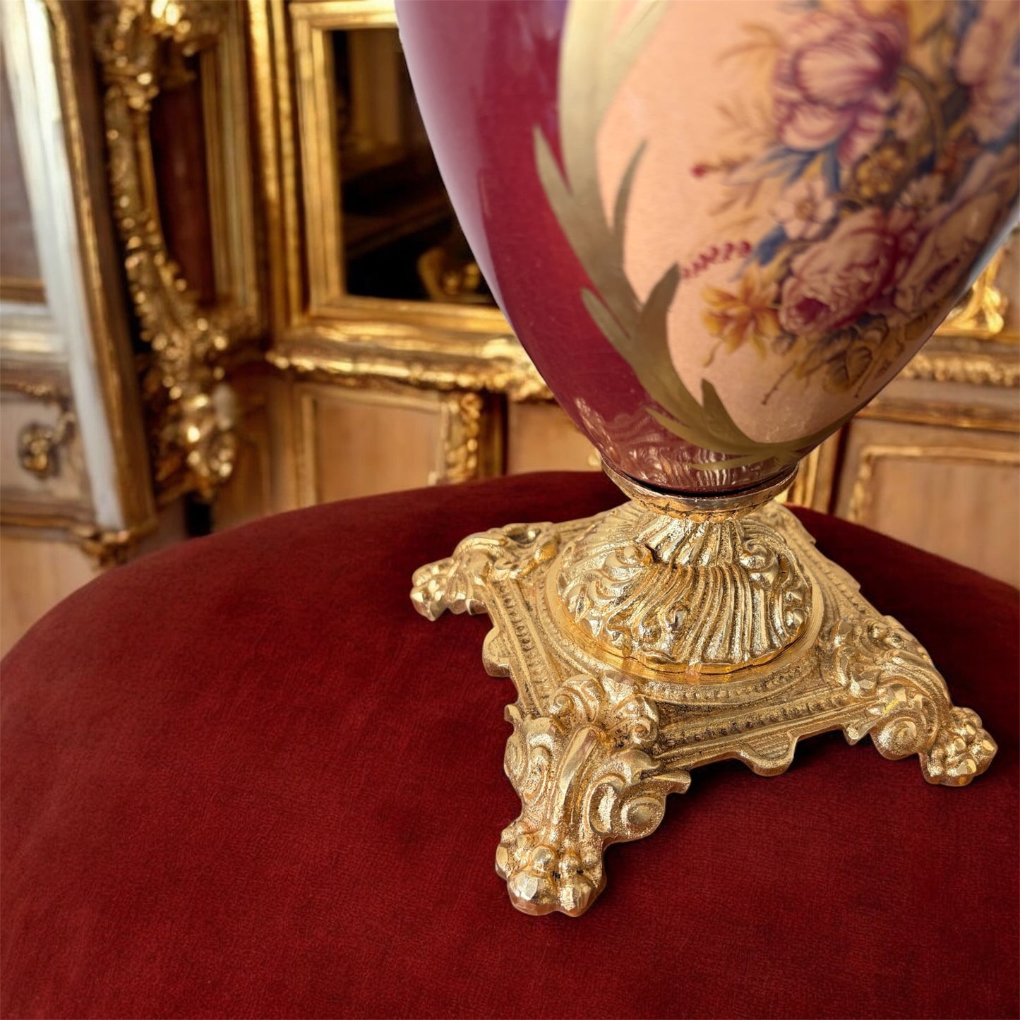 Gold-Plated Regal Bordeaux Urn, French Style
