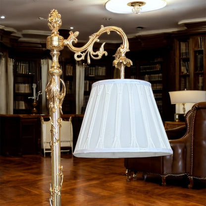 Gold-Plated Palatial Floor Lamp: The Gilded Library Standard