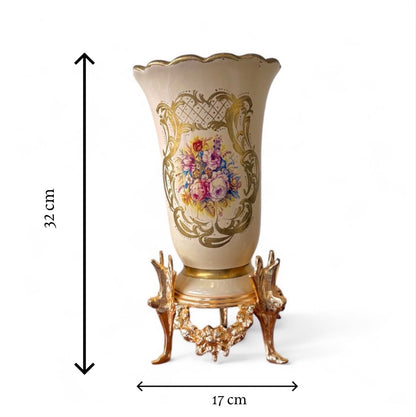 Gold-Plated Malik Emerald Vase: The Royal Green Urn