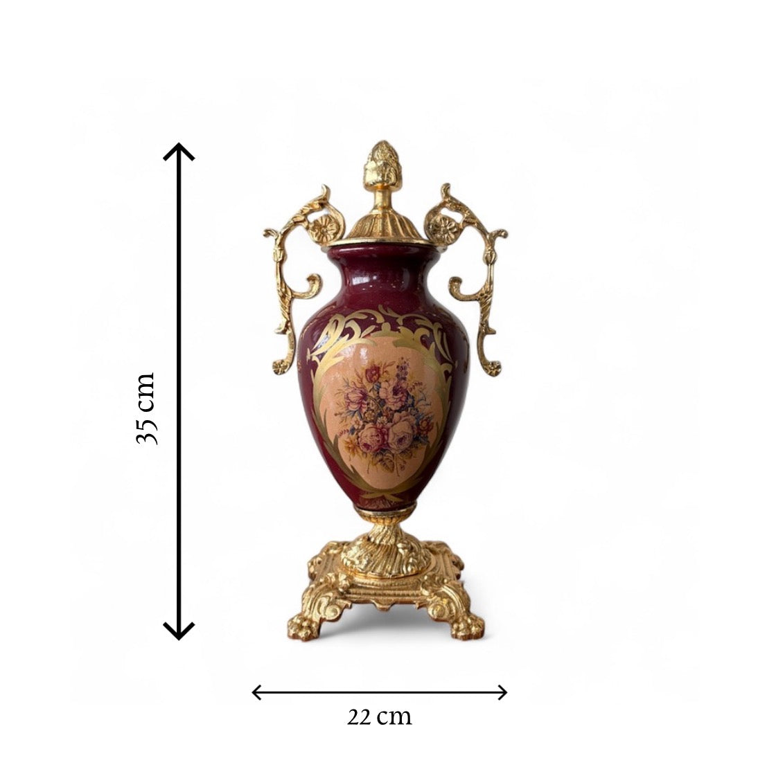 Gold-Plated Regal Bordeaux Urn, French Style