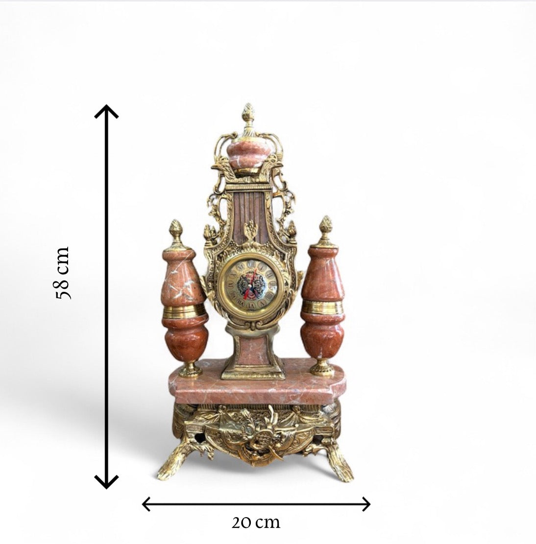 The Imperial Red Marble Garniture: Clock and Candelabra Set