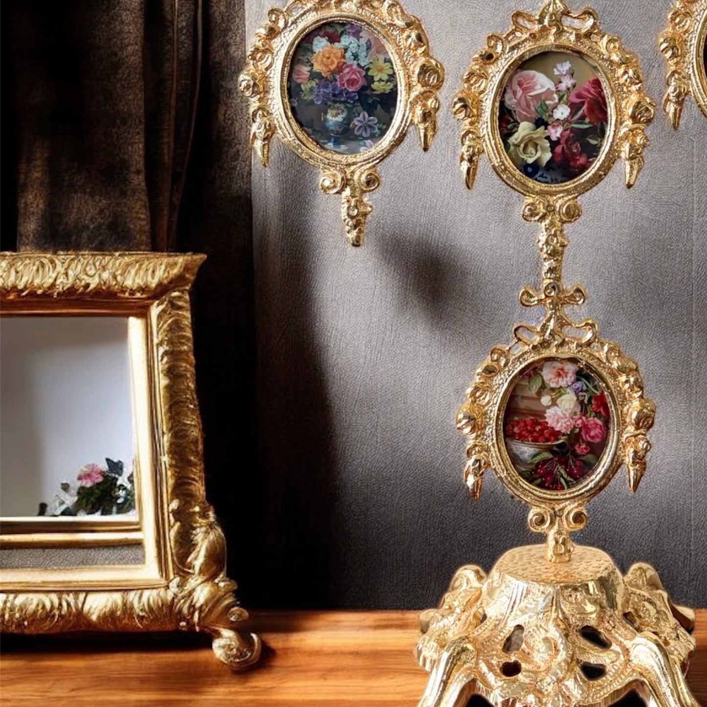 Gold-Plated Family Portrait Frame: The Gilded Ribbon Keepsake