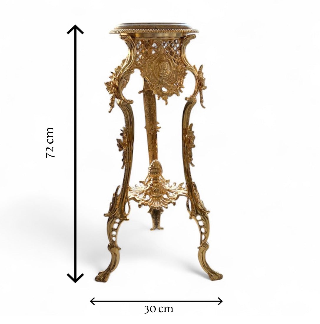Gold-Plated Marble Pedestal Table: The Royal Occasional Table