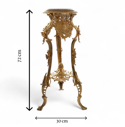 Gold-Plated Marble Pedestal Table: The Royal Occasional Table