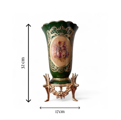 Gold-Plated Regal Emerald Urn