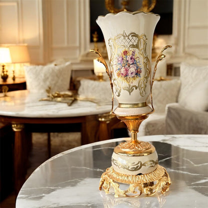 Gold-Plated Malik Emerald Vase: The Royal Green Regency