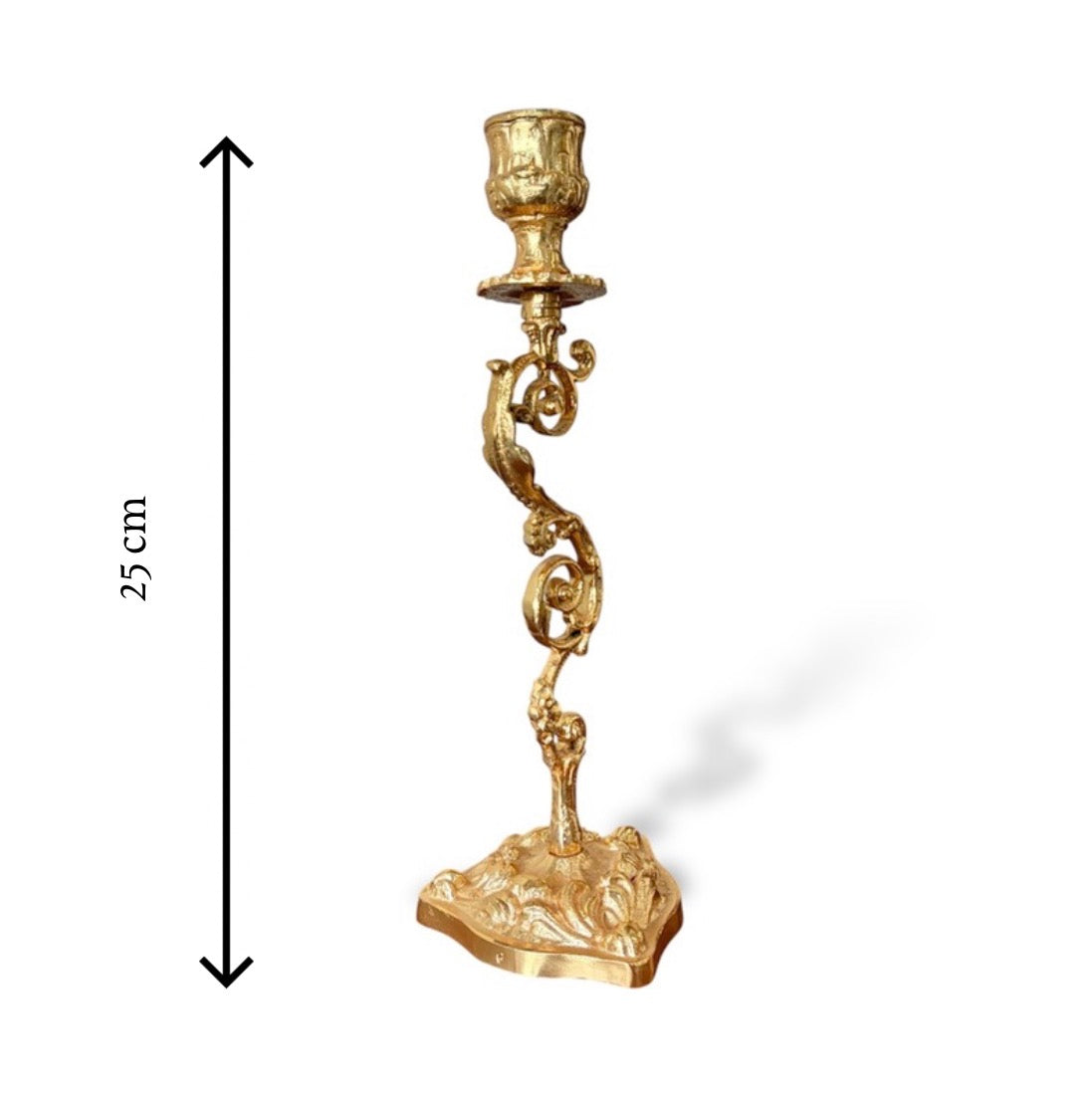 Gold-Plated Rococo Solitaire Candlestick: The Gilded Scepter