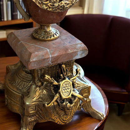 The Imperial Red Marble Garniture: Clock and Candelabra Set