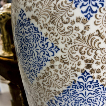 Royal Damask Sapphire Vases - Set of two