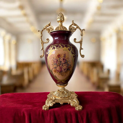 Gold-Plated Regal Bordeaux Urn, French Style