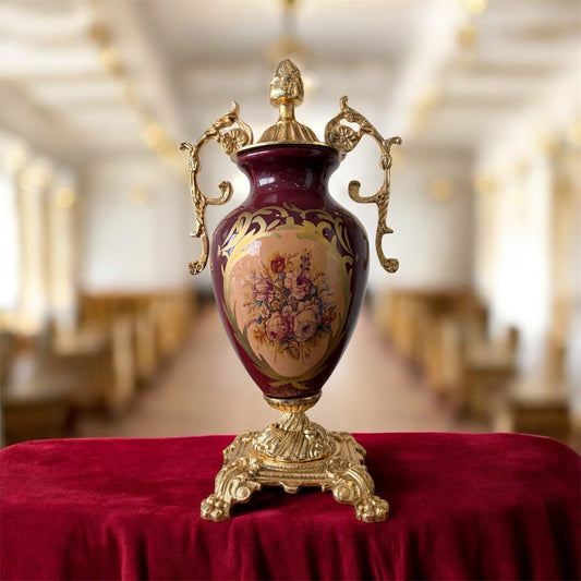 Gold-Plated Regal Bordeaux Urn, French Style