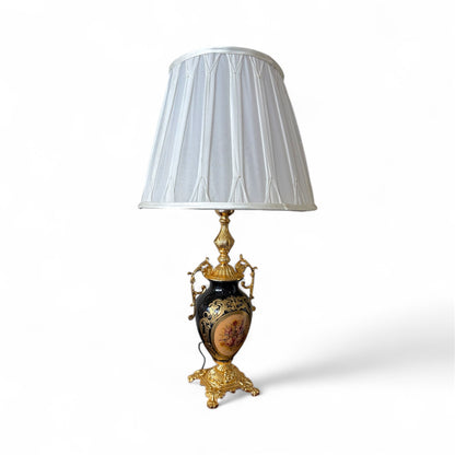 Gold-Plated Obsidian Regal Lamp: The Black & Gold Luminarie