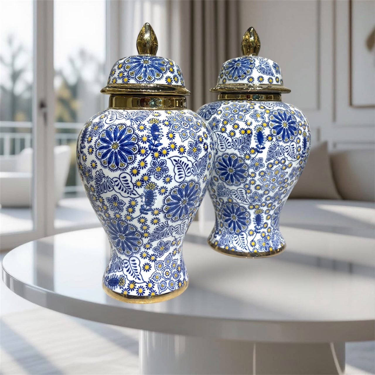 Azure Garden Imperial Vases – Set of Two