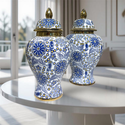 Azure Garden Imperial Vases – Set of Two