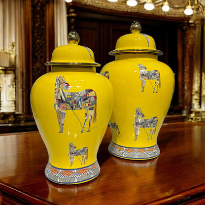 Saffron Steed Art Vases - Set of two